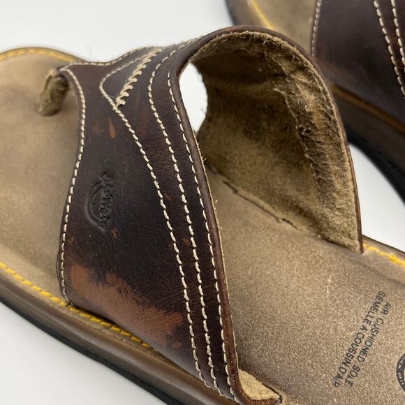 Dr. Martens Men’s Brown Leather Flip Flop Sandals Size 8 - Picture 8 of 9